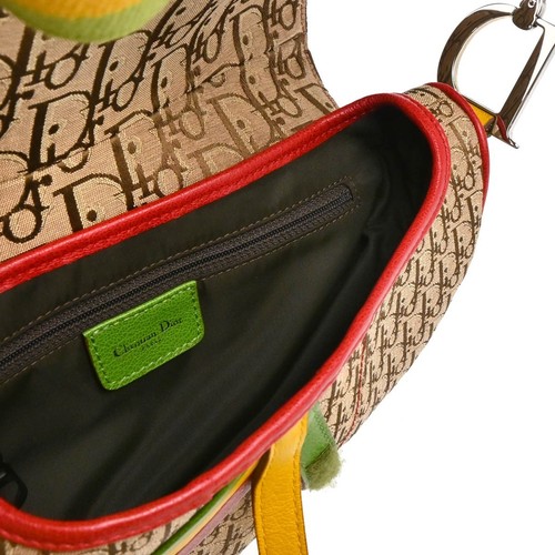 Christian Dior Rasta-Color Trotter Saddle Handbag 01RU 0044 165682 - Picture 4 of 10