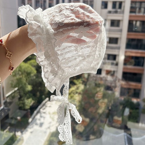 Säugling Baby Mütze Taufe Spitze Mütze Taufmütze Kommunion Neugeborene Hochzeit - Bild 14 von 41