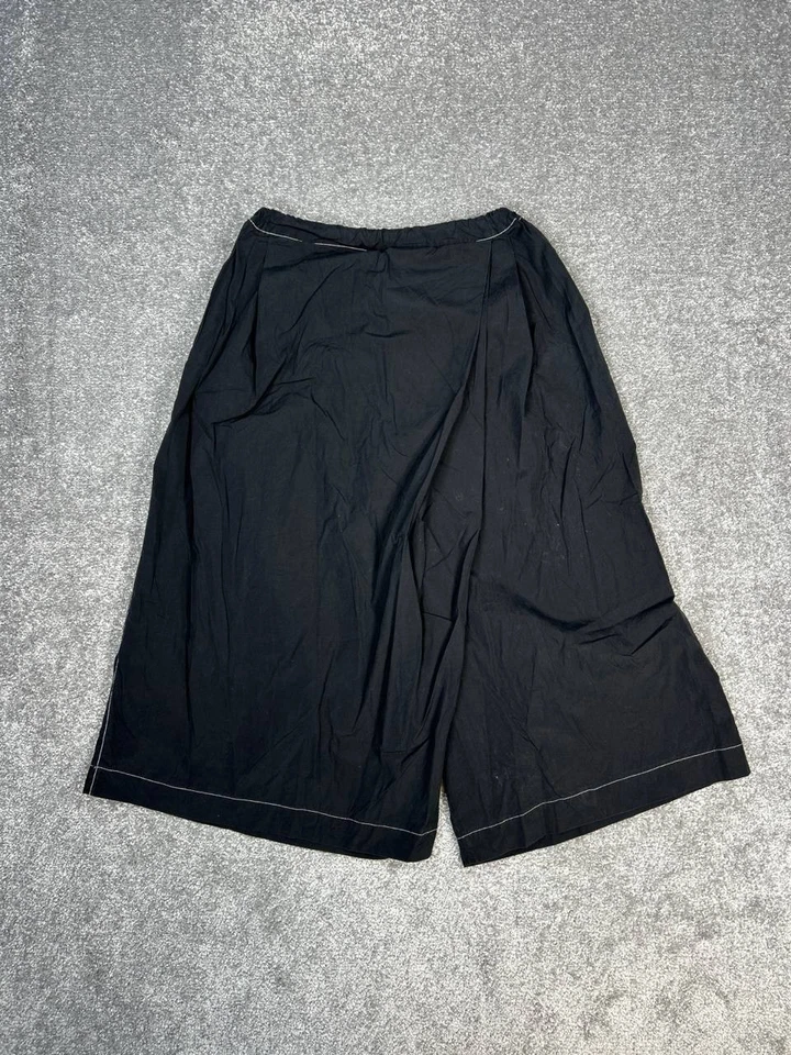 Marni Pants Womens 40 Black Cotton Drawstring Contrast Stitch Wide Leg - Image 2 of 4