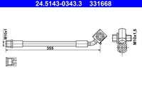Bremsschlauch ATE 24.5143-0343.3 M10X1,5 FüR Opel Astra Sports Tourer B16 Turbo