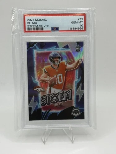 2025 Panini Mosaic Bo Nix Storm Silver Rookie Psa 10!!!!