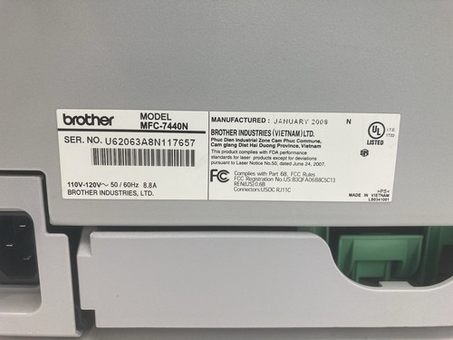 Impresora láser todo en uno Brother MFC-7440N copia de escaneo ++ Excelente - Imagen 7 de 9