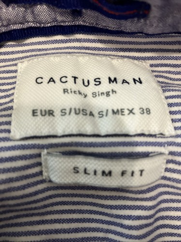 Cactus Man Button Up Shirt Mens Small Bicycle Ricky Singh Slim Fit Short Sleeve - Picture 6 of 8