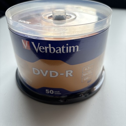 Verbatim DVD-R AZO 4,7 GB 16X mandrino di superficie argento opaco confezione da 50 43548 NUOVO DI ZECCA - Foto 1 di 3