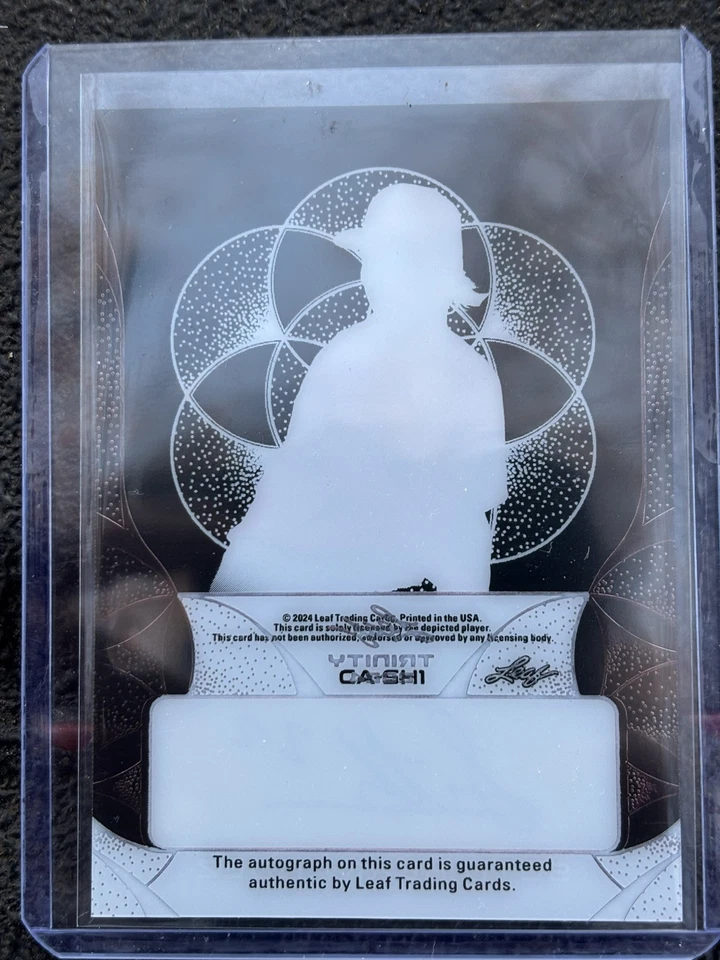 Beisebol Seth Hernandez autografado 1/1 preto 2024 folha Trinity BA-SH1 acetato transparente - Imagem 2 de 3