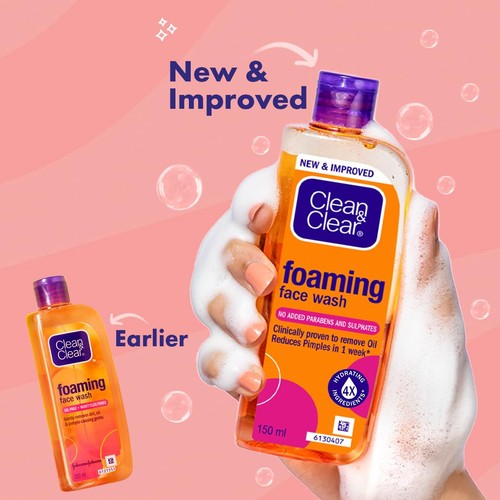 Clean & Clear Foaming Face Wash For Oily Skin, 150ml - Picture 3 of 6