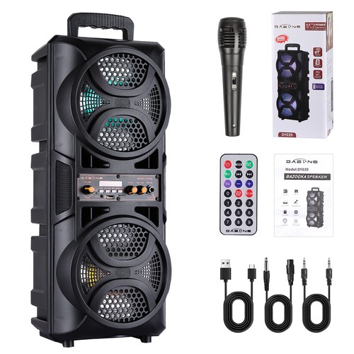 Dual 6.5'' Subwoofer Karaoke Box Portable Bluetooth Speaker Party PA Speaker LED - Bild 11 von 11