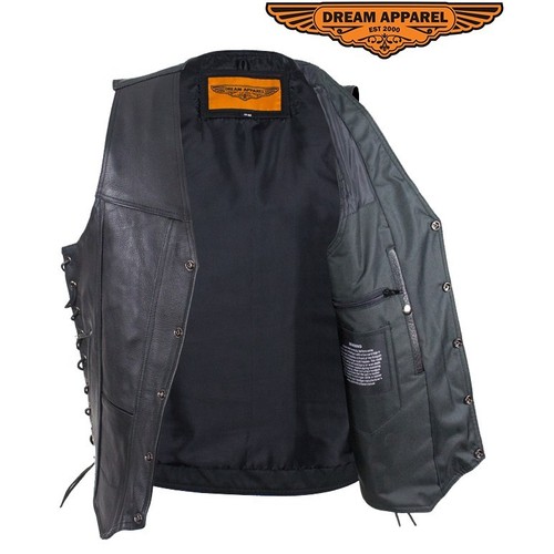 Men's Concealed Carry Naked Leather Vest With Snaps & Gun Pockets -free shipping - Picture 10 of 11