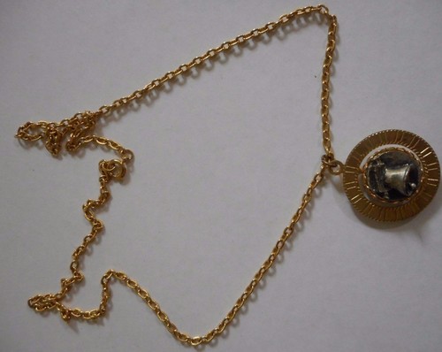 DE COLECCIÓN 1776 Campana de la Libertad Collar Largo Eslabón Cadena Dorado Plata - Imagen 3 de 6