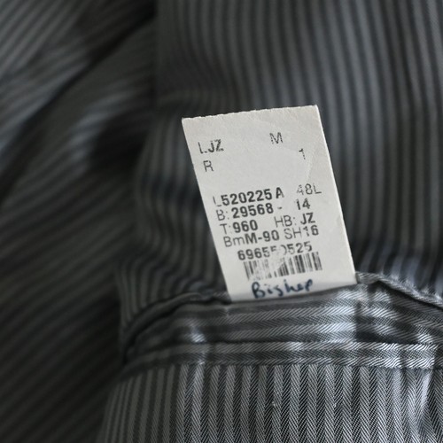 Joseph Abboud 48L 36x32 Black Striped Mens Jacket Pants Suit - Picture 5 of 12