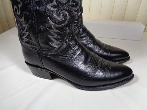 Dan Post 110R Milwaukee Black Leather Cowboy boots Western Rancher Men's sz 12D - Picture 16 of 24