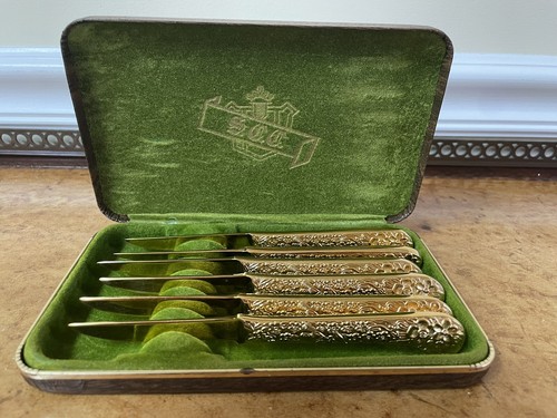 "Juego de seis cuchillos de 6"" SCC Supreme Cutlery color dorado japonés en caja" - Imagen 2 de 11