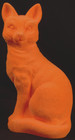 Halloween Hyde & Eek 11" Neon Orange Cat Plastic Blow Mold Kitty Flocked Decor