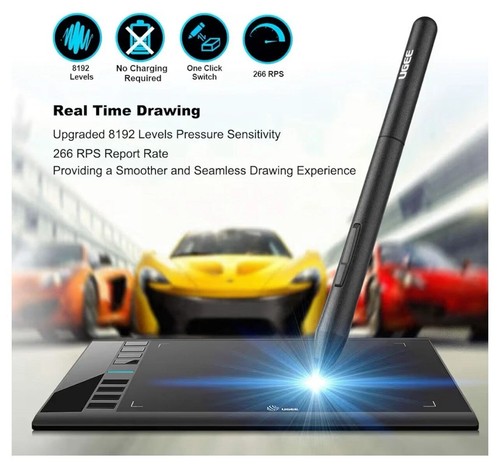 Ugee M708 Graphic Drawing Tablet, 10x6 in - Black (FBA_UG-M708-US) - Picture 4 of 6