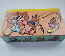 Vintage Cardboard School Supplies Pencil Box 1990 Target Teddy Bear Animals