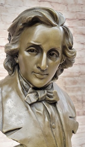 13" Fame Bronze ART Polish composer Bust musician Frederic Chopin Statue Sale - Picture 6 of 10