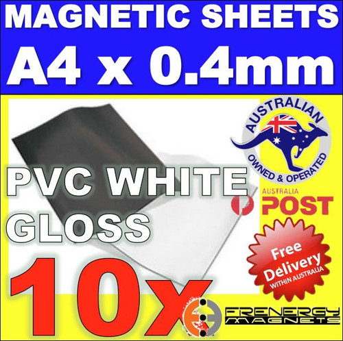 10x Magnetic Sheets A4 x 0.4mm | PVC White Gloss | DIY Wedding Card Poster Photo - Picture 2 of 2