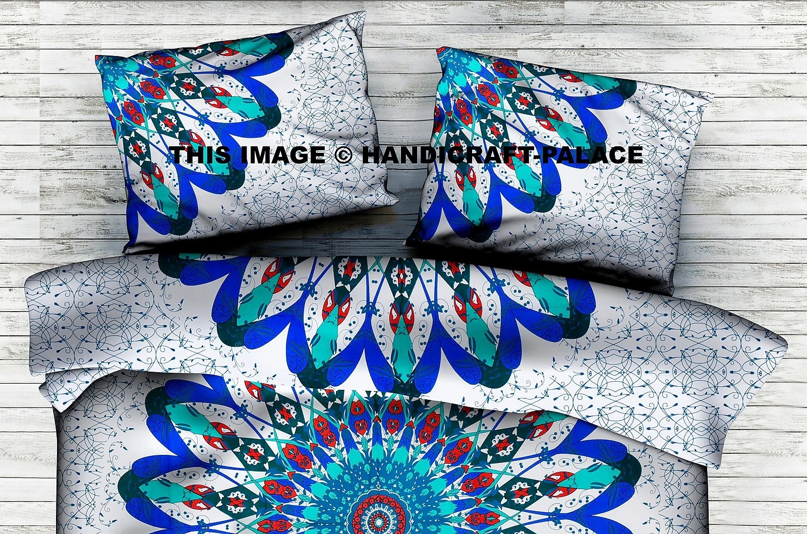 Indien Decorative Bedding Sham Cotton Throw Feather Mandala Cushion Pillow Cover