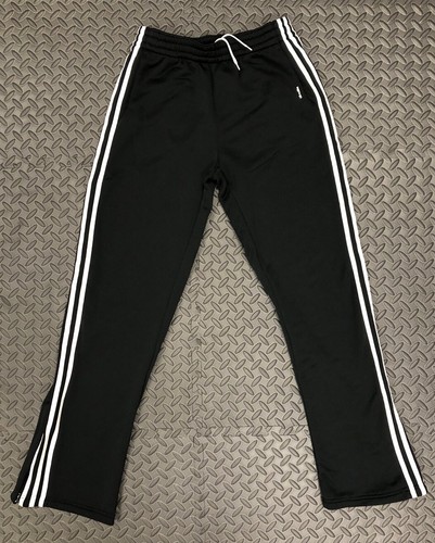 Adidas TRACK PANTS Zip Ankles Climalite Three 3 Stripe Girls Juniors XL-18 - Picture 2 of 9