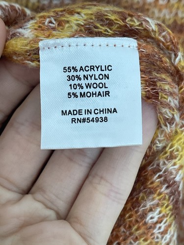 Suéter tejido Appraisal para mujer 1X mezcla de lana mohair multicolor manga campana - Imagen 7 de 8