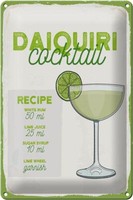 Blechschild Rezept Daiquiri Cocktail Recipe 20X30 Cm Geschenk Schild Tin Sign