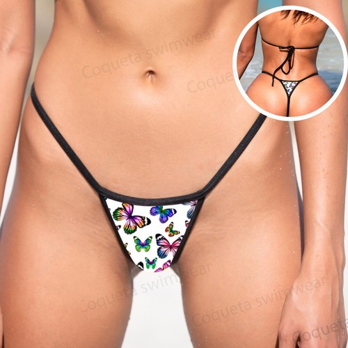 Coqueta thong micro swimsuit women's Brazilian cheeky teeny mini bikini bottom s - Picture 6 of 63