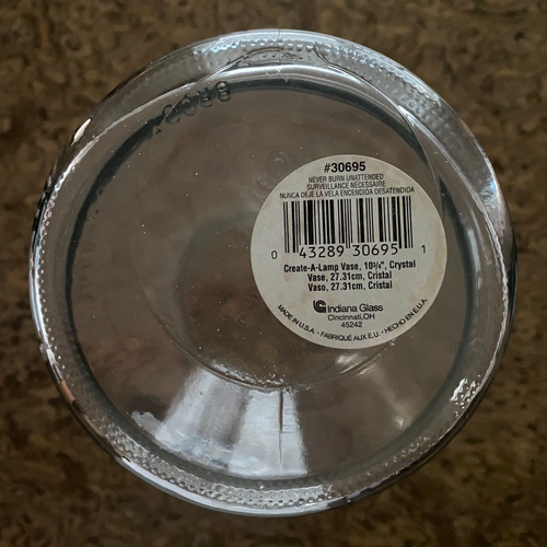 Clear Crystal Glass Vase Container Indiana Glass 10 3/4 - Picture 3 of 3
