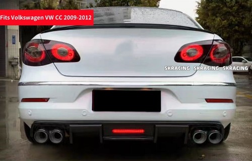 Fits Volkswagen VW CC 2009-2012 Black Rear Bumper Diffuser Lip Spoiler Body Kits - Picture 10 of 19