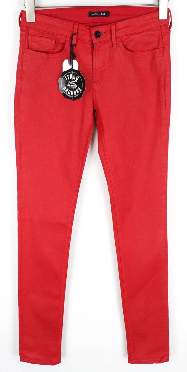 Wax coated denim red sale