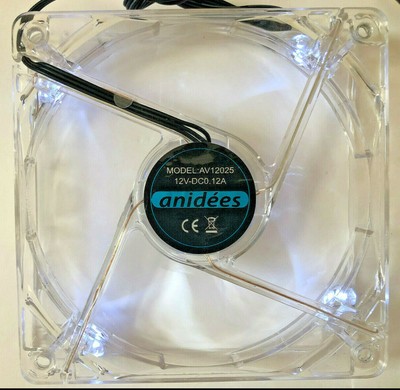 USA SELLER Anidees 120mm Computer CPU PC White LED Case Fan Black 3pin