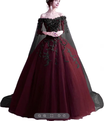 Burgundy Black Off Shoulder Ball Gown Quinceanera Dresses Prom Sweet 16  Dresses | eBay
