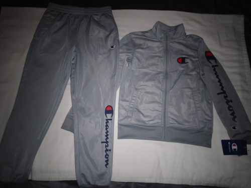 NEW Champion Heritage Big Boys 2 Piece Track Suit Jacket Jog, GRAY, Size LARGE - Picture 1 of 7