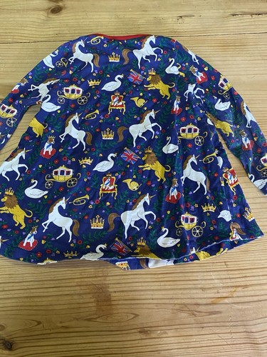 Mini Boden Girl Small 6/7 Dress Shirt Unicorn Princess Longsleve 100% Cotton - Picture 9 of 9