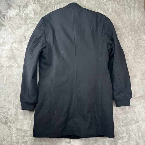 Zara Mens Long Wool Coat Black Mens US Large Jacket Trench Overcoat - Picture 5 of 7