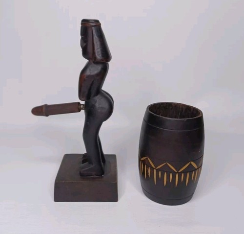 Wooden Male Fertility Wood Statue With Spring - Picture 3 of 12