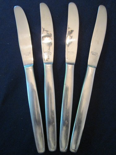 SET 4 DINNER KNIVES! Vintage EMPRESS stainless: EMS2 pattern: EXCELLENT!