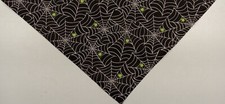 Buster Brown Dog Bandana, Scarf, Tie On, Black, Halloween, Spiders, Webs, L