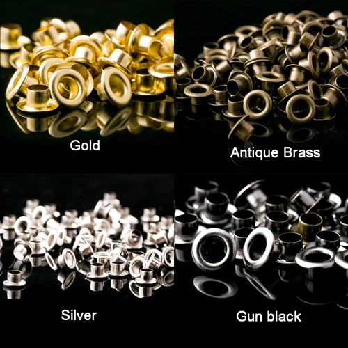 Solid Brass Eyelets for Leather Craft Grommet Banner 1.5mm 2mm 2.5mm 3mm 3.5mm - Picture 1 of 11