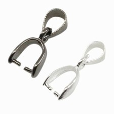 50x Pendant Metal Pinch Clip Bail Connector For DIY Necklace Jewelry Making