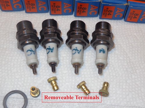 ( 1 ) .. ‘NOS’ AC-84 Spark Plug .. 18mm Threads .. Circa 1940’s .. Made in USA - Picture 6 of 21