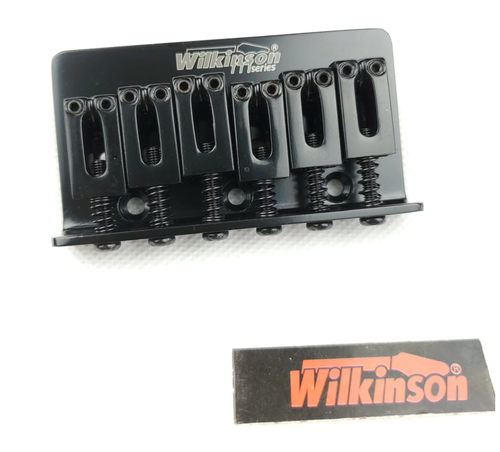 Wilkinson WOF01 Stratocaster Telecaster Through Body Bridge Chrome Black Gold - Picture 3 of 20
