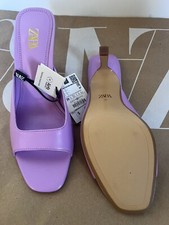 New zara SQUARE HEELED SANDALS,Color Mauve ,Size 8US