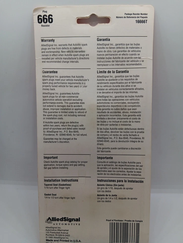 6 Упаковок новый AUTOLITE #666 медный сердечник свечи зажигания новый старый запас - Изображение 4 из 4