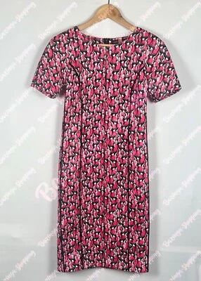 Marc Cain Additions Kleid N1 DE 34 XS Etuikleid Pink Schwarz Reh Reißverschluss - Bild 1 von 4
