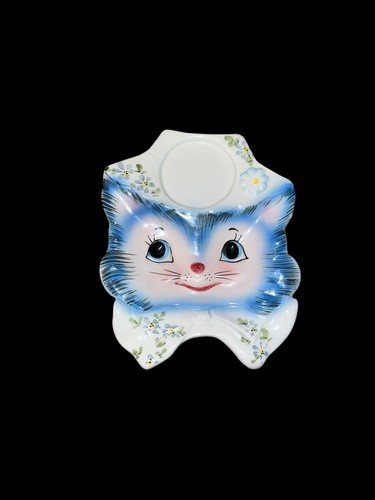 Vintage Lefton Miss Priss Gattino Gatto Sale Shaker & Cucchiaio Rest 1525 Ha Spina Raro - Foto 8 di 9