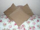 X3 BROWN CHENILLE CUSHIONS 45cm x 45cm COVERS & POLYESTER FILLING 18 x 18 inches