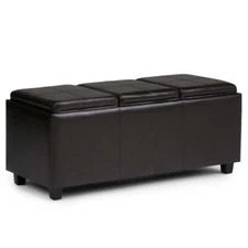 Franklin Storage Ottoman Bench (17 Colors) Upholstered Padded Seat