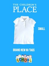 Childrens Place Girls White Polo Short Sleeve Shirt w/Tags School Uniform Small