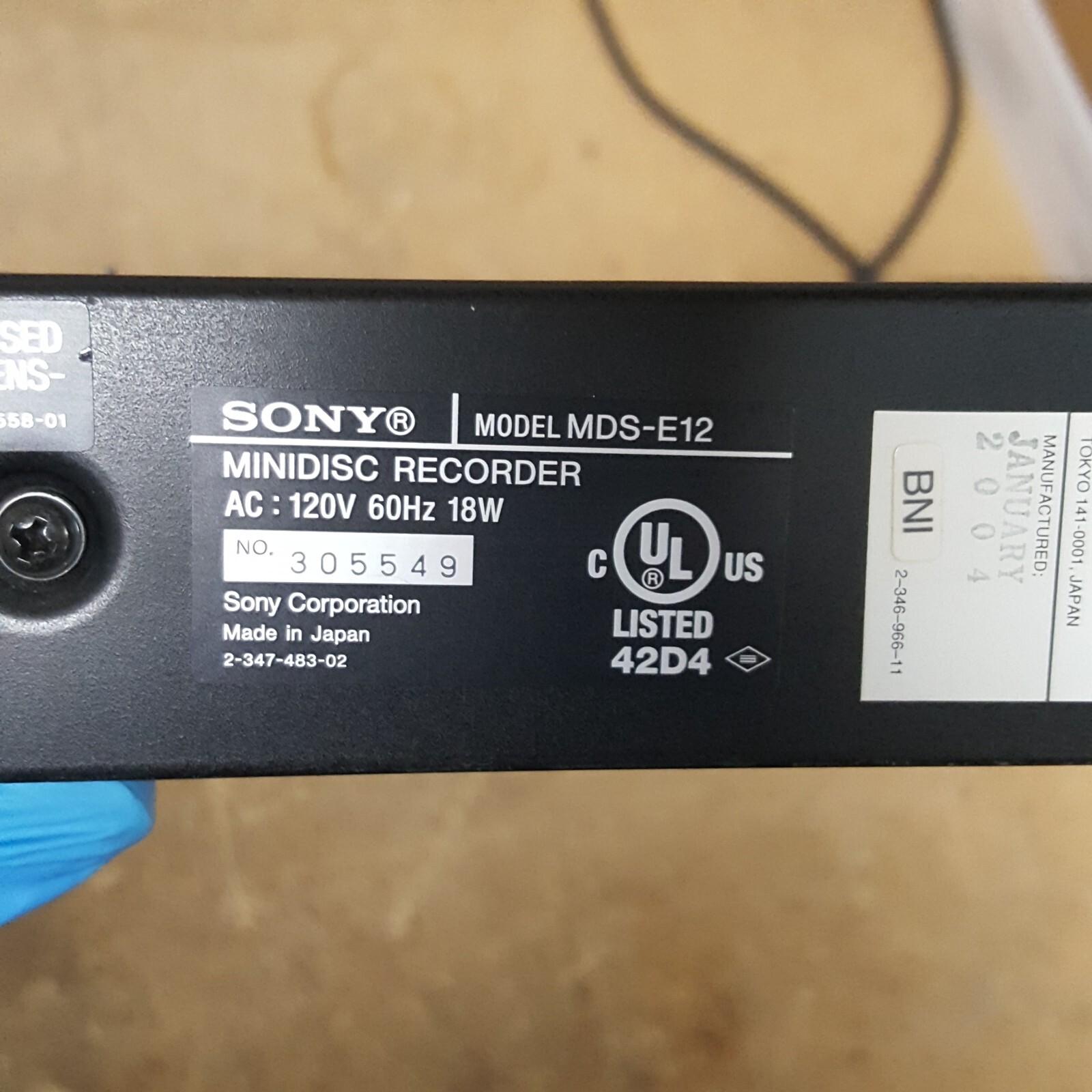 SONY MDSE12 MiniDisc Recorder Player (Does Not Eject) Read Ad For