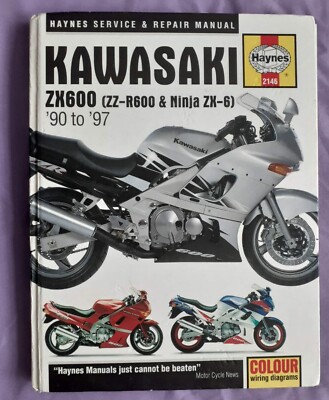 Vintage Haynes 2146 Repair Manual ZX600 ZZ-R600/Ninja ZX-6 1990